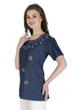 Load image into Gallery viewer, Embroideried Denim Top - 3010
