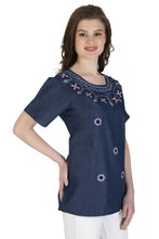 Load image into Gallery viewer, Embroideried Denim Top - 3010