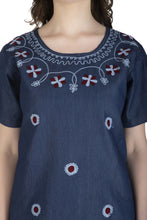 Load image into Gallery viewer, Embroideried Denim Top - 3010