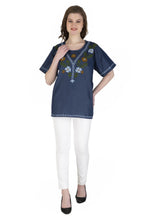 Load image into Gallery viewer, Embroideried Denim Top - 3011