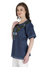 Load image into Gallery viewer, Embroideried Denim Top - 3011