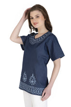 Load image into Gallery viewer, Embroideried Denim Top - 3012