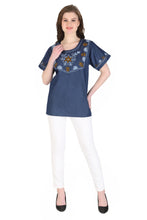 Load image into Gallery viewer, Embroideried Denim Top - 3014
