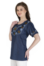 Load image into Gallery viewer, Embroideried Denim Top - 3014