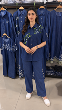 Load image into Gallery viewer, Embroidered Denim Coordsets Half Sleeves 11