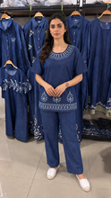 Load image into Gallery viewer, Embroidered Denim Coordsets Half Sleeves 13