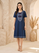 Load image into Gallery viewer, Denim Dress Kurti With Side Pocket - 1921