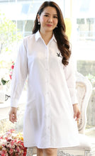 Load image into Gallery viewer, Women shirt dress with side pockets-White