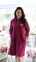 Load image into Gallery viewer, Women shirt dress with side pockets-Purple