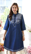 Load image into Gallery viewer, Denim Dress Embroideried (soft denim fabric) 1922