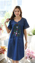 Load image into Gallery viewer, Denim long kurti half sleeve V neck 1920