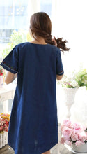 Load image into Gallery viewer, Denim long kurti half sleeve V neck 1920
