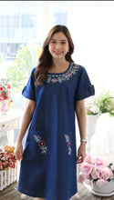 Load image into Gallery viewer, Denim Dress Embroideried (soft denim fabric) 1923