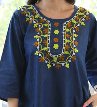 Load image into Gallery viewer, Denim Dress Embroideried (soft denim fabric) 1907