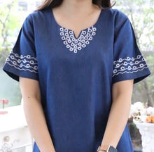 Load image into Gallery viewer, Denim Shirt half Sleeve Dress 1921-2