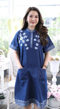 Load image into Gallery viewer, Denim Dress Embroideried (soft denim fabric) 10