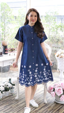 Load image into Gallery viewer, Denim Dress Half Dress with Embroideried ( Soft Denim Fabric Dress ) - 1899