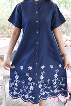Load image into Gallery viewer, Denim Dress Half Dress with Embroideried ( Soft Denim Fabric Dress ) - 1899