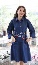 Load image into Gallery viewer, Denim Dress Kurti with Embroidery - 1897