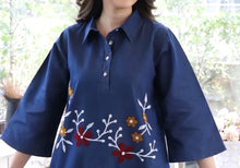 Load image into Gallery viewer, Denim Dress Kurti with Embroidery - 1897