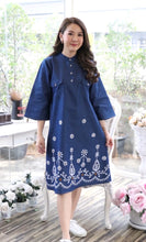 Load image into Gallery viewer, Denim Dress Chinese collar side pockets 1896