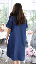 Load image into Gallery viewer, Denim Dress Embroideried (soft denim fabric) 1819-1