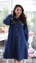 Load image into Gallery viewer, Denim Dress Embroideried (soft denim fabric) 1836