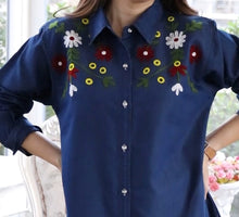 Load image into Gallery viewer, Denim Dress Embroideried (soft denim fabric) 1836