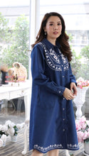 Load image into Gallery viewer, Denim Dress Embroideried (soft denim fabric)1820-1