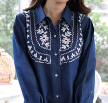 Load image into Gallery viewer, Denim Dress Embroideried (soft denim fabric)1820-1