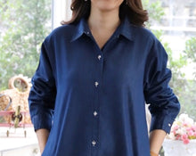 Load image into Gallery viewer, Denim Dress Full Sleeve with Embroidery - 1878