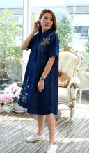 Load image into Gallery viewer, Denim Dress Embroideried (soft denim fabric) 1819-3