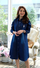 Load image into Gallery viewer, Denim Dress Full Sleeve with Embroidery - 1875