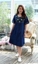 Load image into Gallery viewer, Denim Long Dress half sleeve 1821