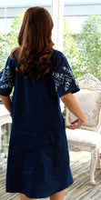 Load image into Gallery viewer, Denim Dress Half Sleeve With Embroidery - 1830
