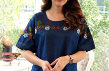 Load image into Gallery viewer, Denim Dress Kurti Half Sleeve with Side Pockets - 1831