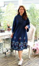 Load image into Gallery viewer, Denim Dress Embroideried (soft denim fabric) 12