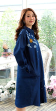 Load image into Gallery viewer, Denim Dress Full Sleeve with Embroidery - 1836-2