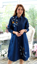 Load image into Gallery viewer, Denim Dress Full Sleeve with Embroidery - 1836-2