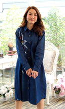 Load image into Gallery viewer, Denim Dress Embroideried (soft denim fabric) 1828