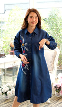 Load image into Gallery viewer, Denim Dress Embroideried (soft denim fabric) 1828