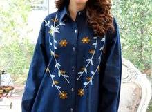 Load image into Gallery viewer, Denim dress full sleeve embroidery 1836-3