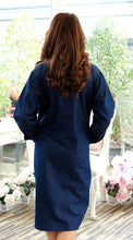 Load image into Gallery viewer, Denim dress full sleeve embroidery 1836-3