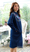 Load image into Gallery viewer, Denim Dress Full Sleeve with Embroidery - 1820-2