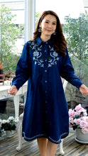 Load image into Gallery viewer, Denim dress full sleeve embroidery 1825
