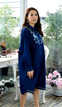 Load image into Gallery viewer, Denim dress full sleeve embroidery 1825