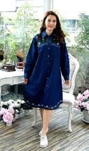 Load image into Gallery viewer, Denim Dress Full Sleeve Embroidery - 1826