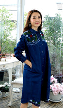 Load image into Gallery viewer, Denim Dress Full Sleeve Embroidery - 1826