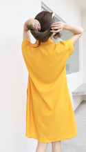 Load image into Gallery viewer, Women shirt dress Polo with side pockets-Yellow