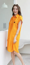 Load image into Gallery viewer, Women shirt dress with side pockets-Yellow